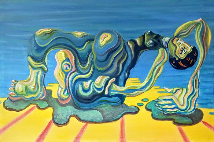 The Sun Gently Dries, 2023, oil on canvas, 24 x 36 in. / 60.96 x 91.44 cm.