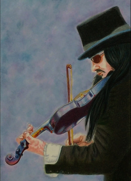 The Violinist, 2019, mixed media, 12 x 9 in. / 30.48 x 22.86 cm.
