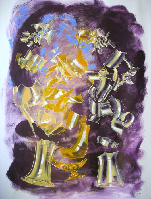 Three Vases, 2011, oil & acrylic, 66 x 50 in. / 167.64 x 127 cm.