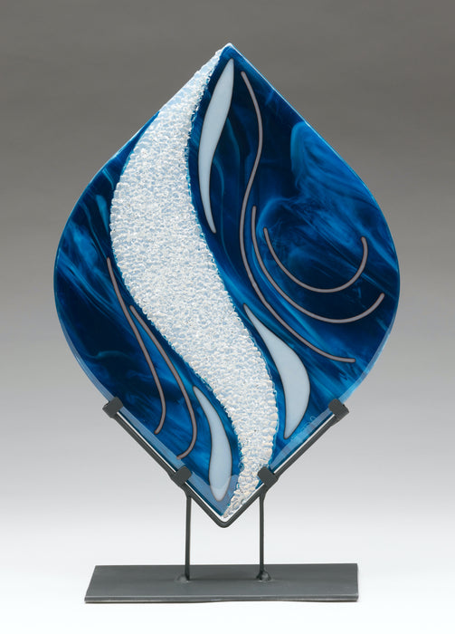 Underwater Currents, 2022, kiln-formed glass, 16 x 10 in. / 40.64 x 25.4 cm.