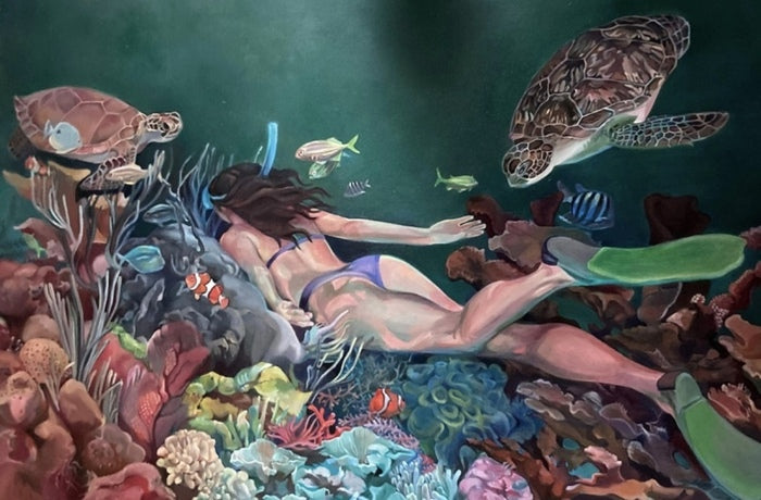 Underwater Key Coral, 2022, oil on canvas, 48 x 72 in. / 121.92 x 182.8 cm.