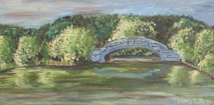 Verona Park, 2023, oil on canvas, 12 x 24 in. / 30.48 x 60.96 cm.