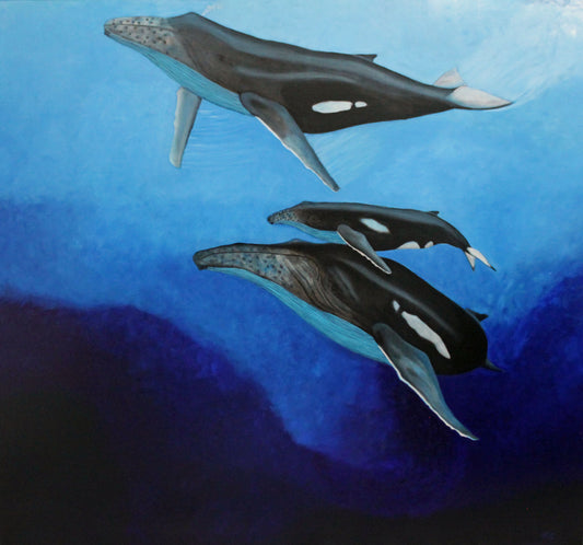 Whale of a Show, 2021, oil on canvas, 48 x 48 in. / 121.92 x 121.92 cm.