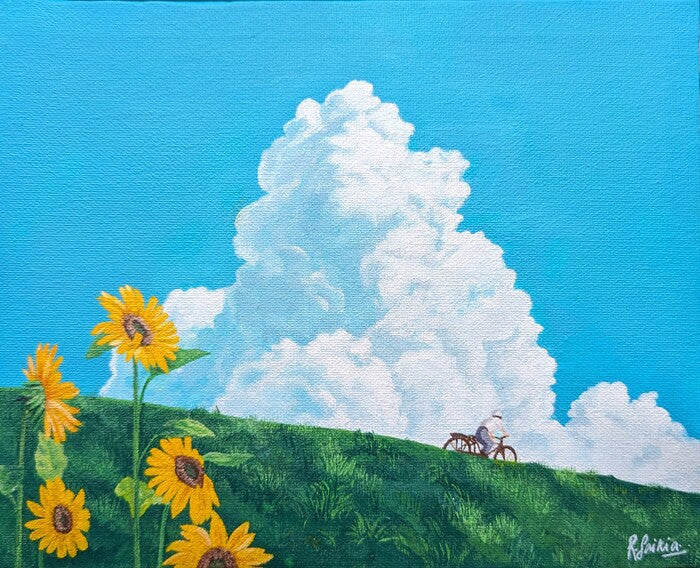 Windy Summer Day, 2023, acrylic on canvas, 8 x 10 in. / 20.32 x 25.4 cm.