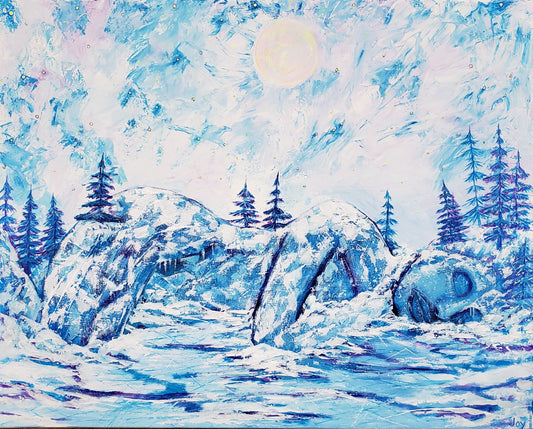 Winters Wonderland, 2024, acrylic, 24 x 30 in. / 60.96 x 76.2 cm.