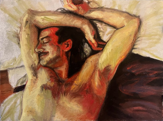 With Robin, 2024, soft pastel, 18 x 24 in. / 45.72 x 60.96 cm.